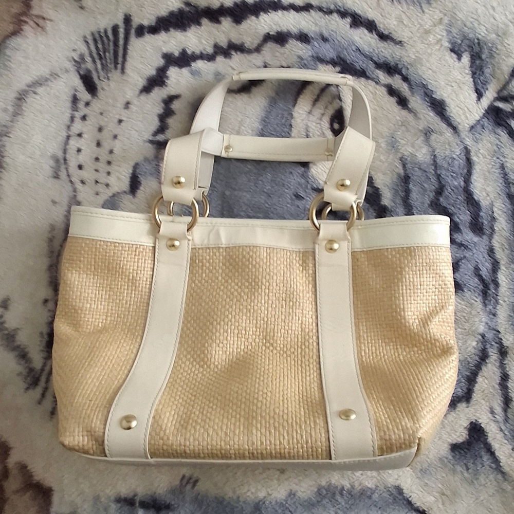 Coach White and Tan Tote Bag - Picture 2 of 10